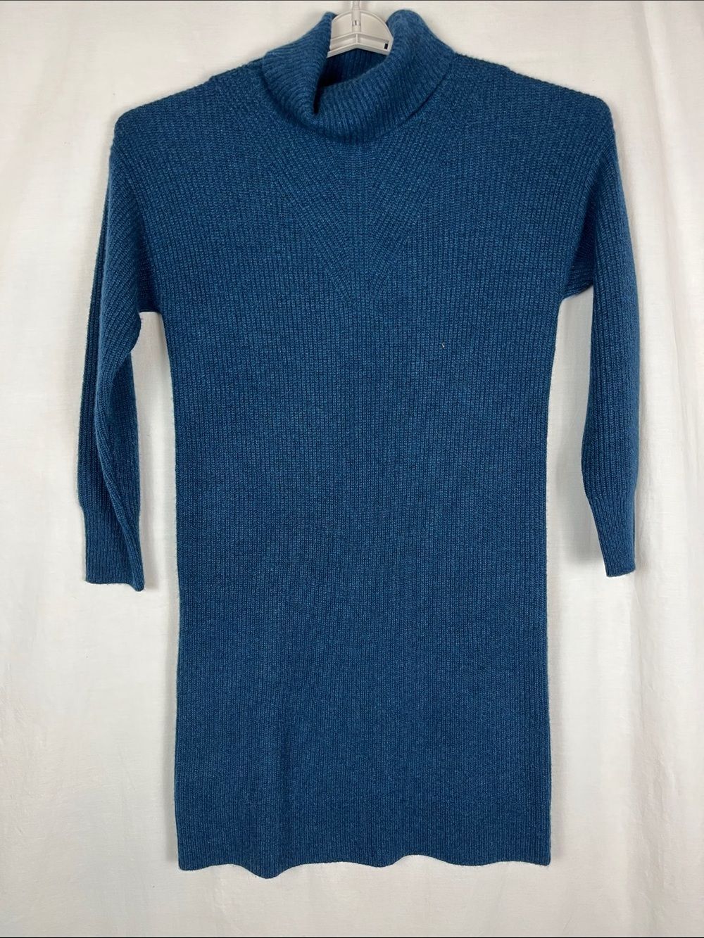Ann Taylor 100% Cashmere Blue Long Sleeve Turtleneck Sweater Dress